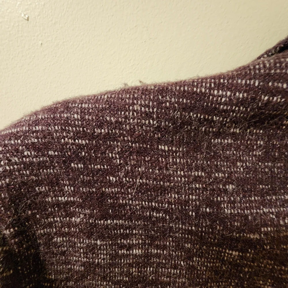 Anthropologie Cartonnier Dashes Knit Eggplant Blazer Size Large - Picture 9 of 13